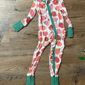 Strawberry Print Kids One Piece Pajama